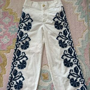 Anthropologie Embroidered Pants